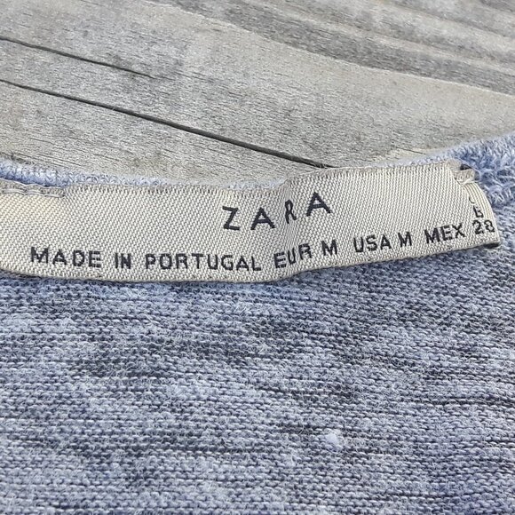 Zara Basics Loose Grey Tank Top Distressed M - Picture 2 of 4